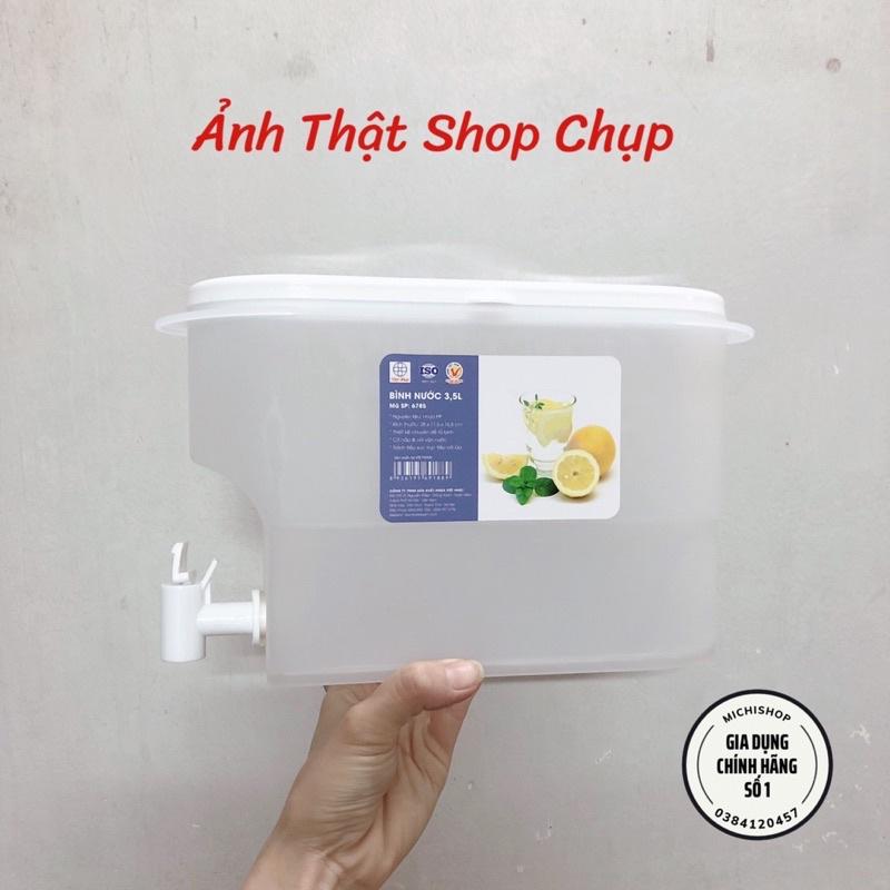 Bình Nước 3.5L Có Vòi Để Tủ Lạnh Cao Cấp, Đựng Nước Trà, Trái Cây Tiện Lợi Đa Năng Ngăn Nắp nhựa Việt Nhật