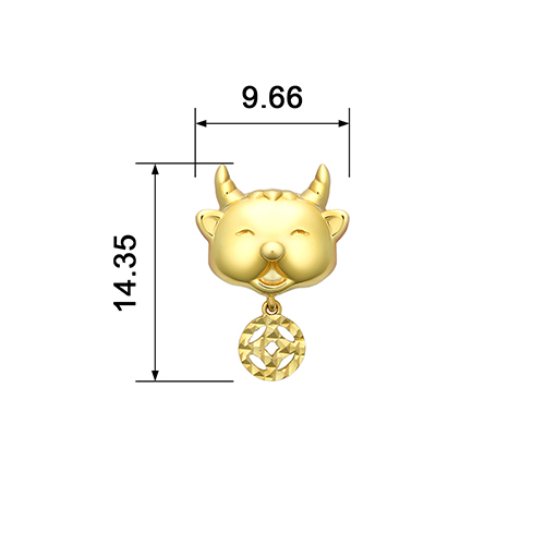 Charm Kim Mùi Vàng 14k LLF218 Huy Thanh Jewelry
