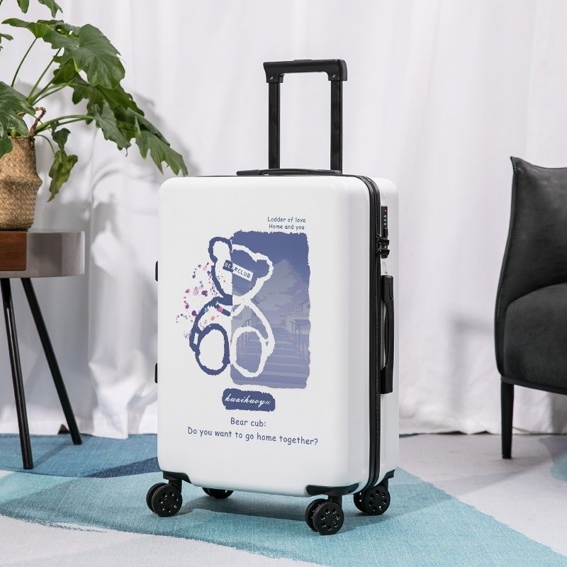 VaLi Kéo Du Lịch In Hình Gấu Dễ Thương Chất Liệu Nhựa Nhám PC+ABS Dày Dặn Hàng Sẵn Kho Đủ Size 20/22/24/26 inch