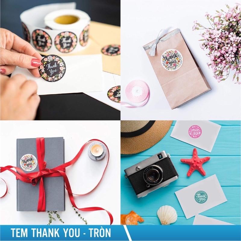 Cuộn 500 Tem Dán Sticker Thank You Tròn Các Shop Sử Dụng Để Gói Hàng Siêu Tiện Dụng