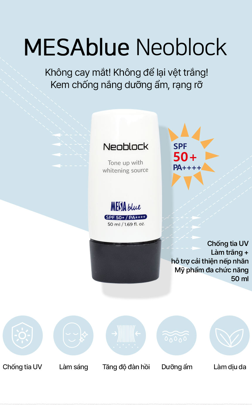 Kem chống nắng dưỡng ẩm MESAblue Neoblock 50ml SPF 50+