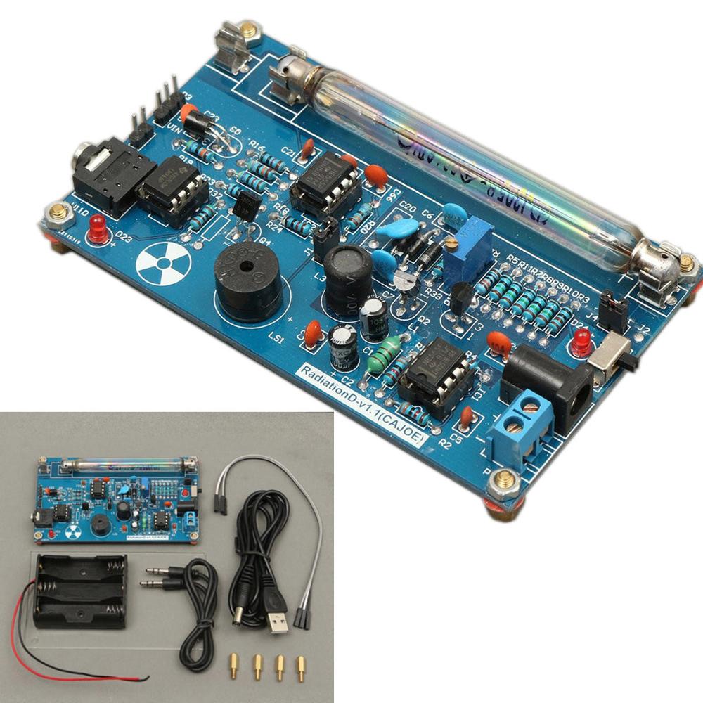 Lắp ráp Bộ đếm Geiger DIY Mô-đun Máy dò bức xạ hạt nhân Màn hình LCD với Chức năng báo động âm thanh và ánh sáng