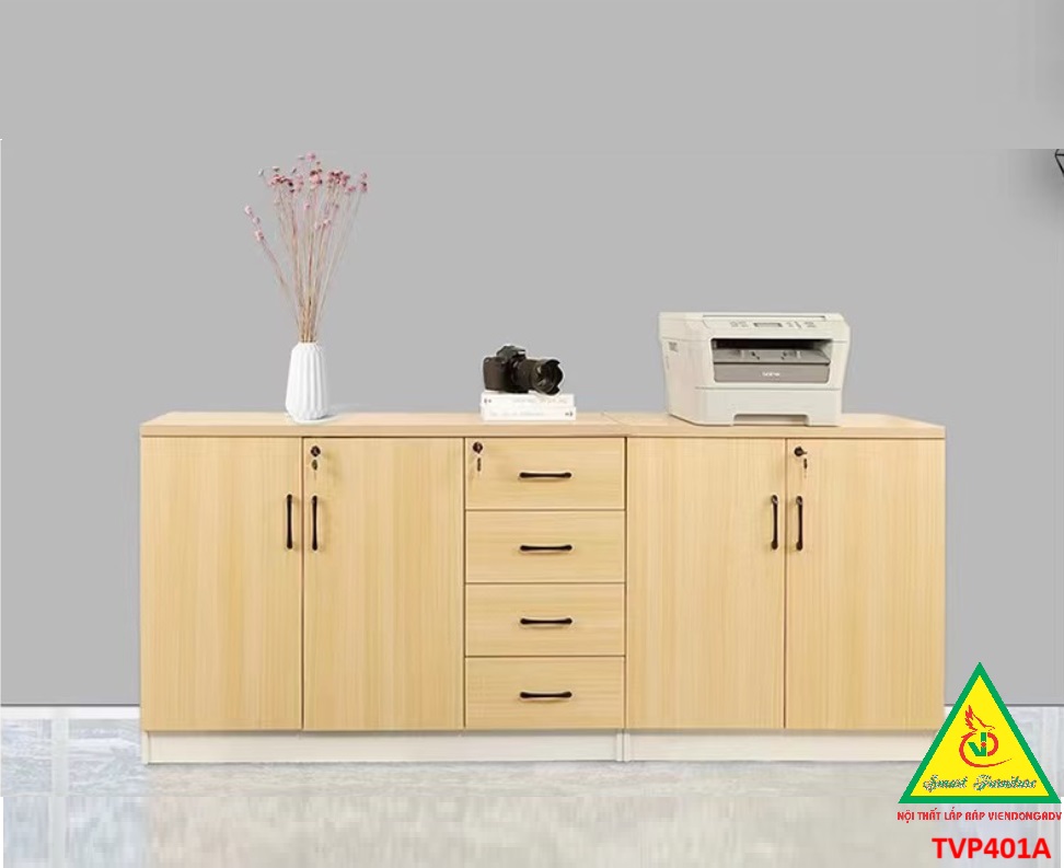 Tủ hồ sơ văn phòng, tủ tài liệu thấp gỗ MDF TVP401A - NỘI THẤT LẮP RÁP VIENDONGADV