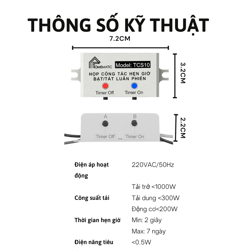 Công tắc thông minh hẹn giờ luân phiên bật tắt cho máy ấp trứng