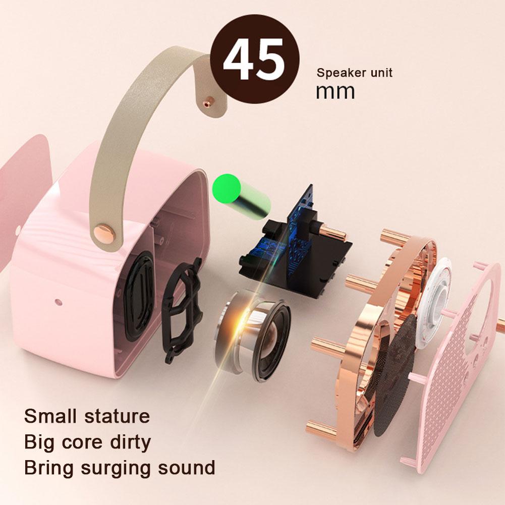 Loa Di Động Bluetooth Mini Retro Có Đài, Âm Thanh Nổi Không Dây Ngoài Trời, Máy Nghe Nhạc MP3 Cho iPhone Android Hỗ Trợ Thẻ TF USB Color: Army Green