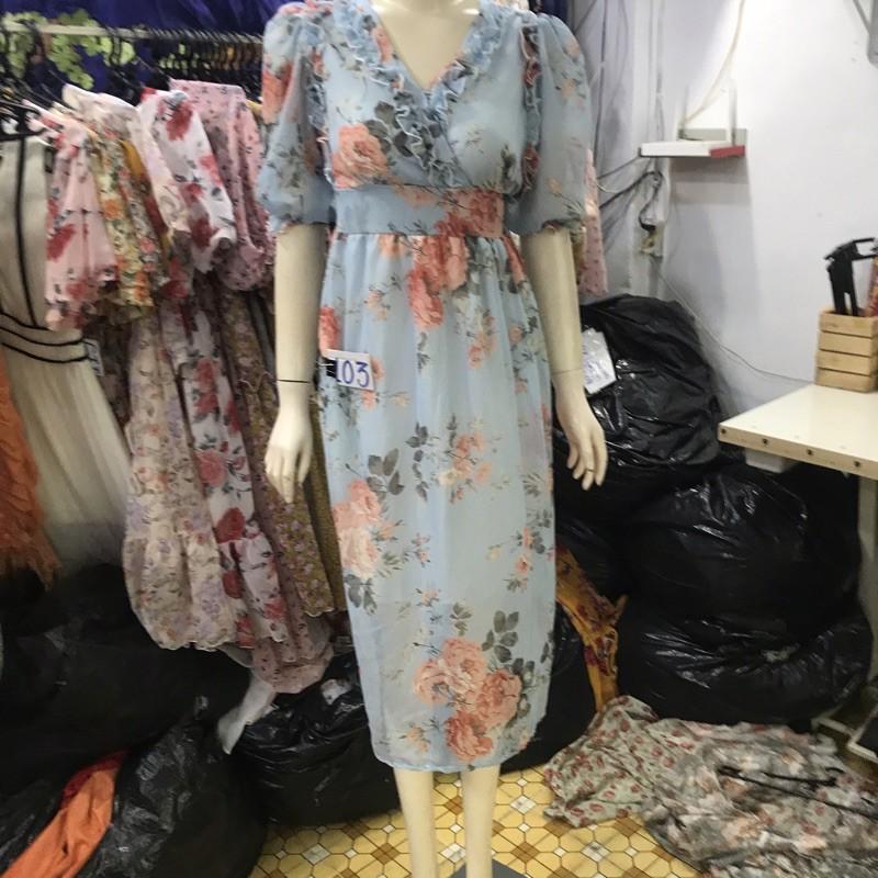 Váy maxi voan tay lửng đắp chéo, nhiều màu, đầm maxi form dài freesize - Ái Nhi