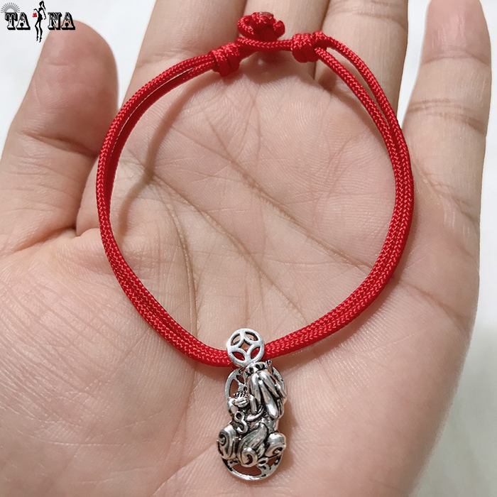Vòng tay chỉ đỏ may mắn mix tỳ hưu bạc 925 cao cấp