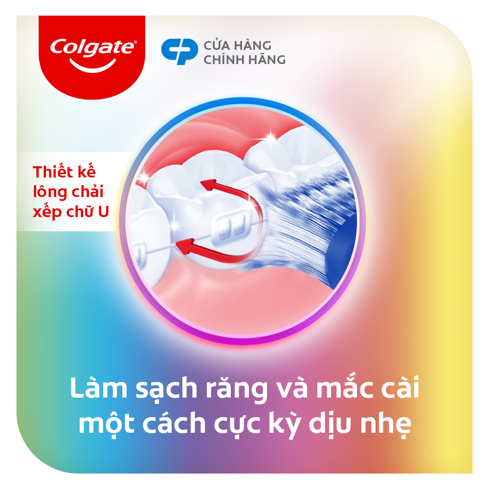 Combo 2 bàn chải Colgate Slimsoft Ortho lông chải mềm mại xếp hình U cho người niềng răng