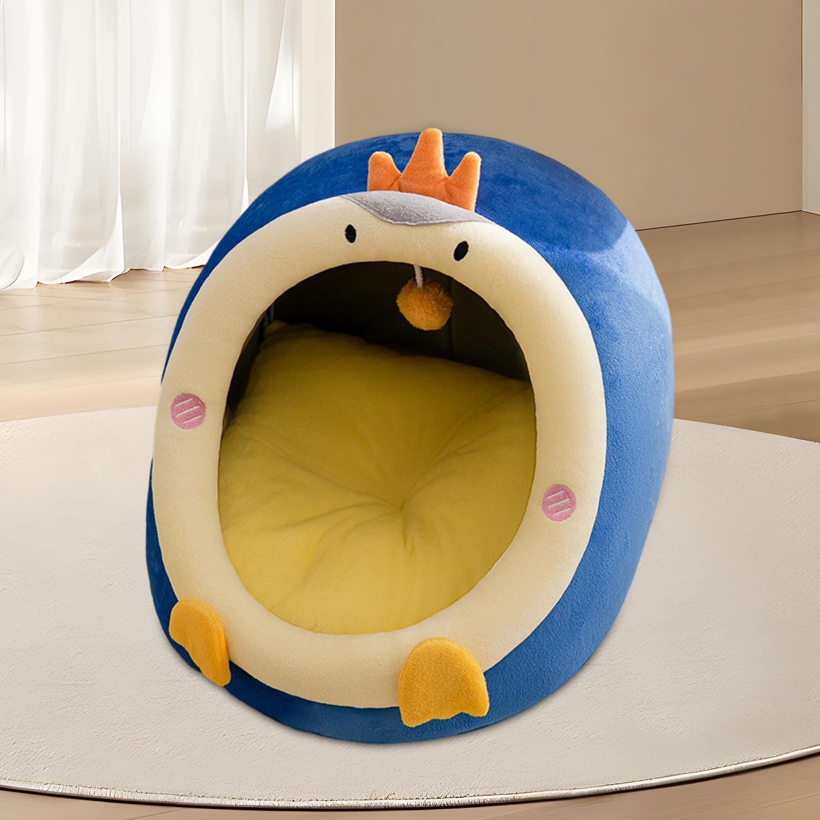 Semi Enclosed Warm Pet House Cat Bed, Pet Sleeping Bed, Comfortable Cat House for Kittens or Small Dogs Indoor Outdoor