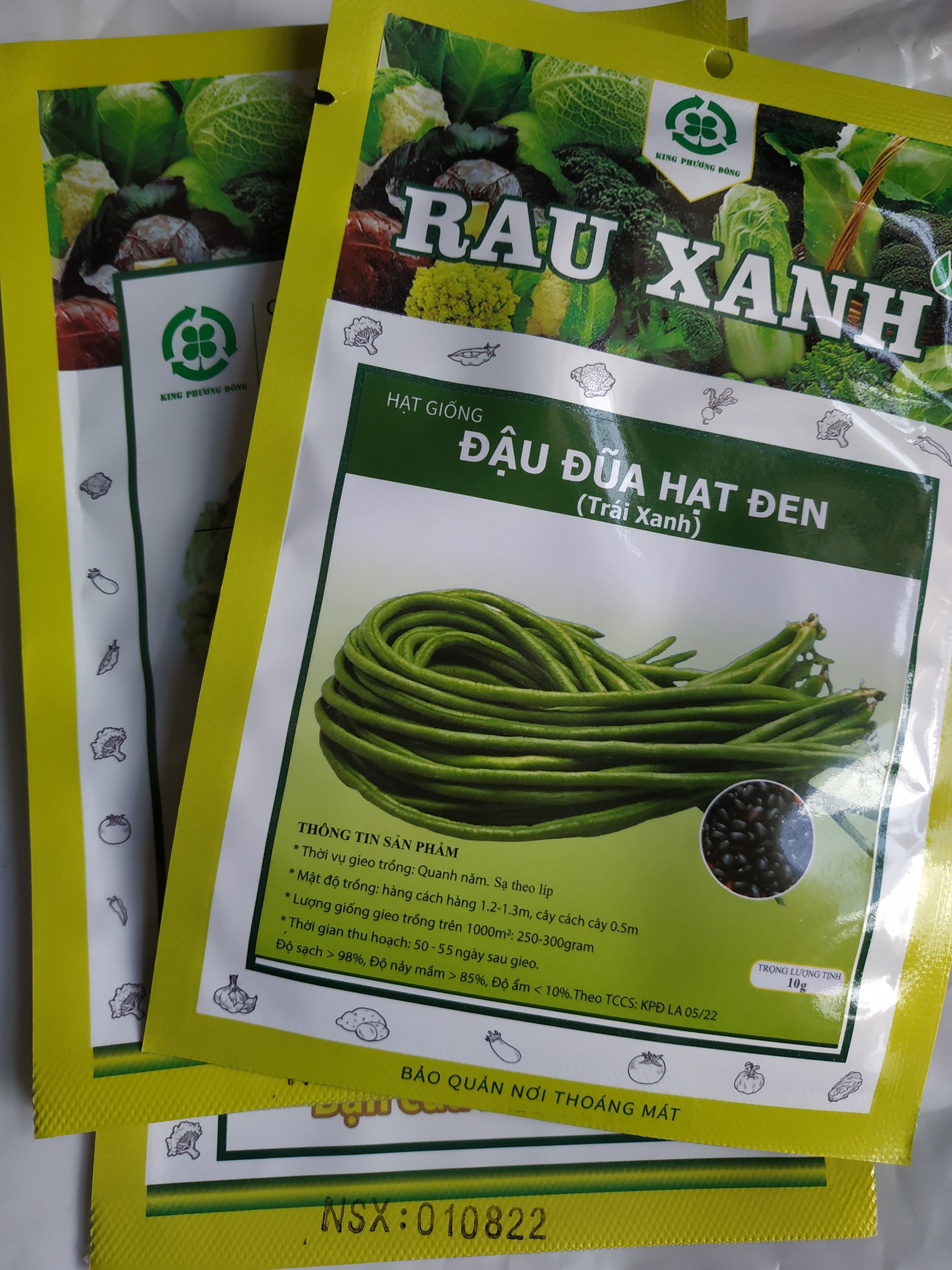 Combo 5 gói Hạt giống ĐẬU ĐŨA HẠT ĐEN - gói 10 gram