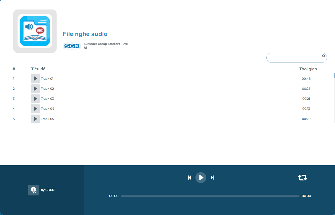 Summer Camp Pre A1 Starters File nghe Audio