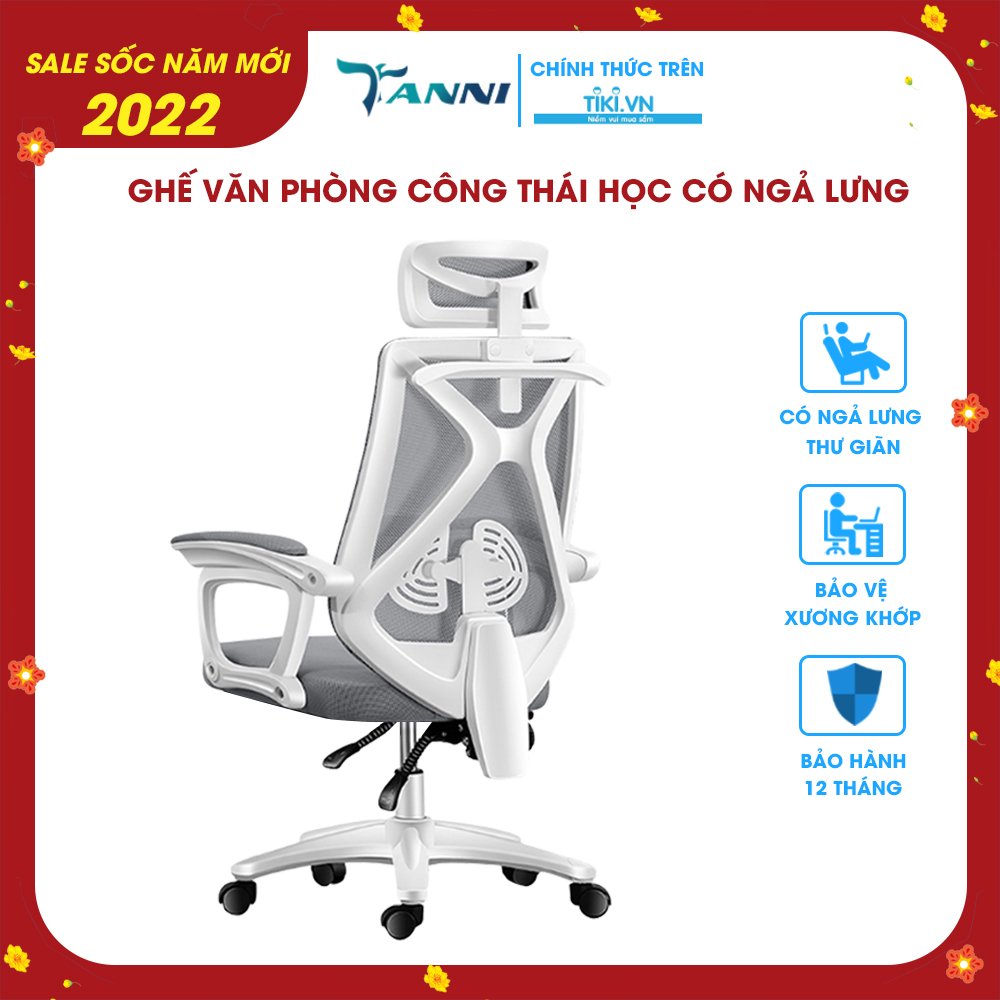 Ghế Xoay Văn Phòng Công Thái Học Ergonomic Có Ngả Lưng Premium V1, Ghế Xoay Ngồi Làm Việc Cao Cấp Nhập Khẩu