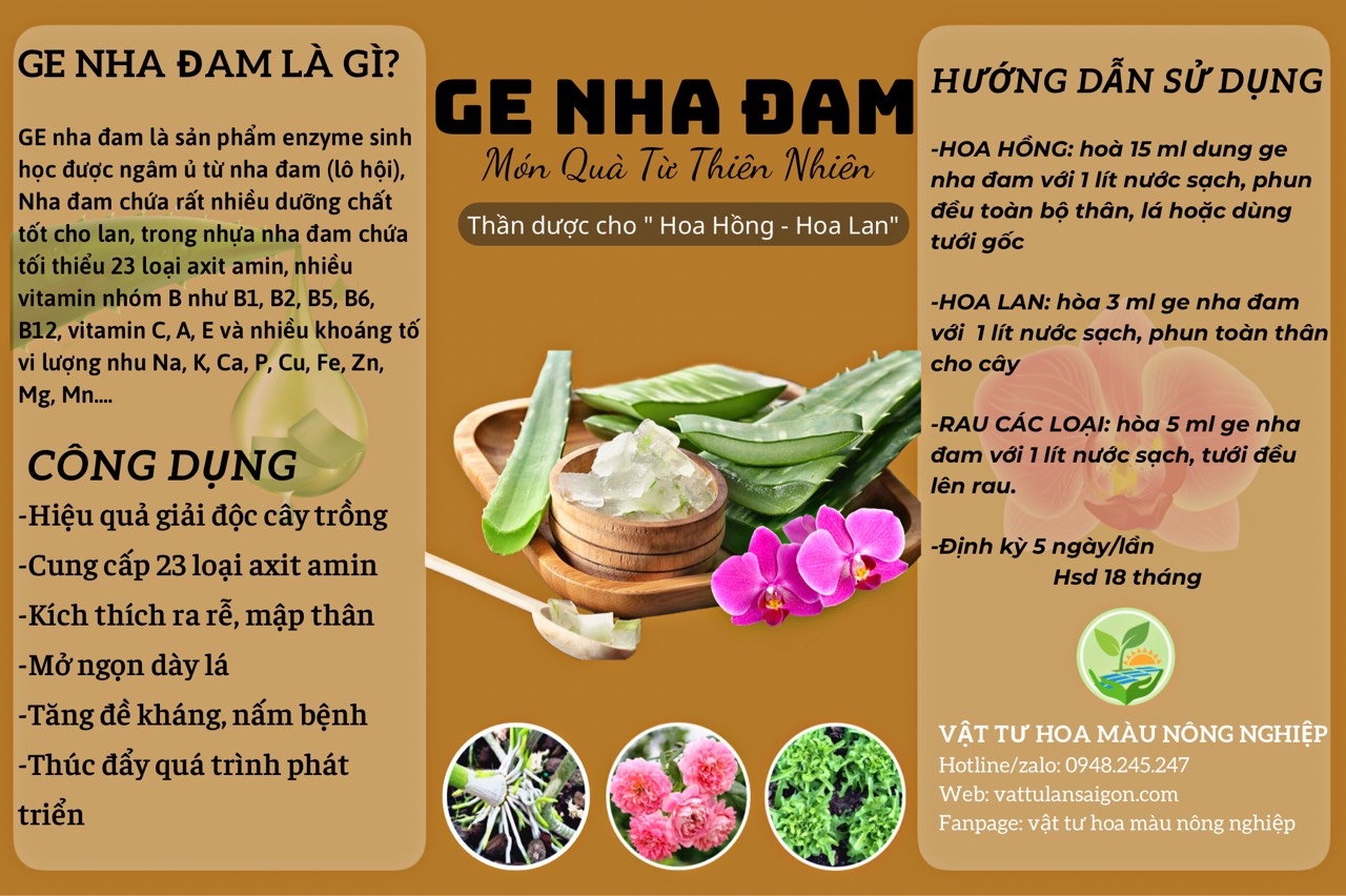 GE Nha Đam- Phân bón hữu cơ và làm mát giải độc cây, Thần Dược Cho Cây Trồng -500ml