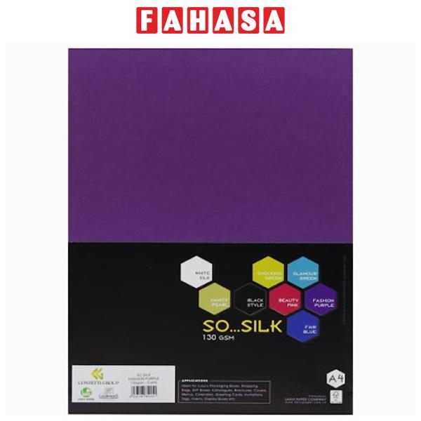 Giấy Bìa Màu So Silk 130gsm - Lanvi Paper - Màu Fashion Purple (5 Tờ)