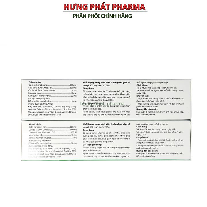 Viên uống Calcium nano Vitamin D3 Rostex pharma USA giúp tăng cường hấp thu canxi, giúp xương chắc khỏe- Hộp 30 viên