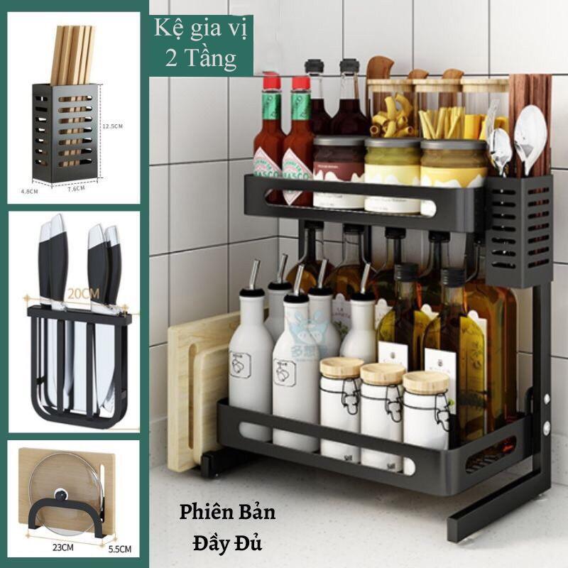 Kệ Gia vị - Sơn 5 lớp chống gỉ - Chất liệu dày dặn - Kiểu dáng sang trọng - 2 phiên bản, 2 cỡ - Đổi mới 7 ngày