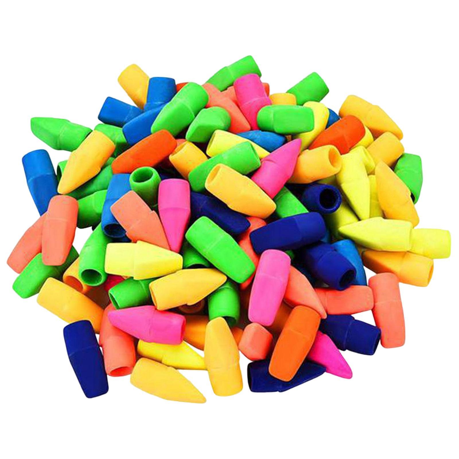 100 Pieces Eraser Hats Stationery Pencil Top Erasers for Home Supplies