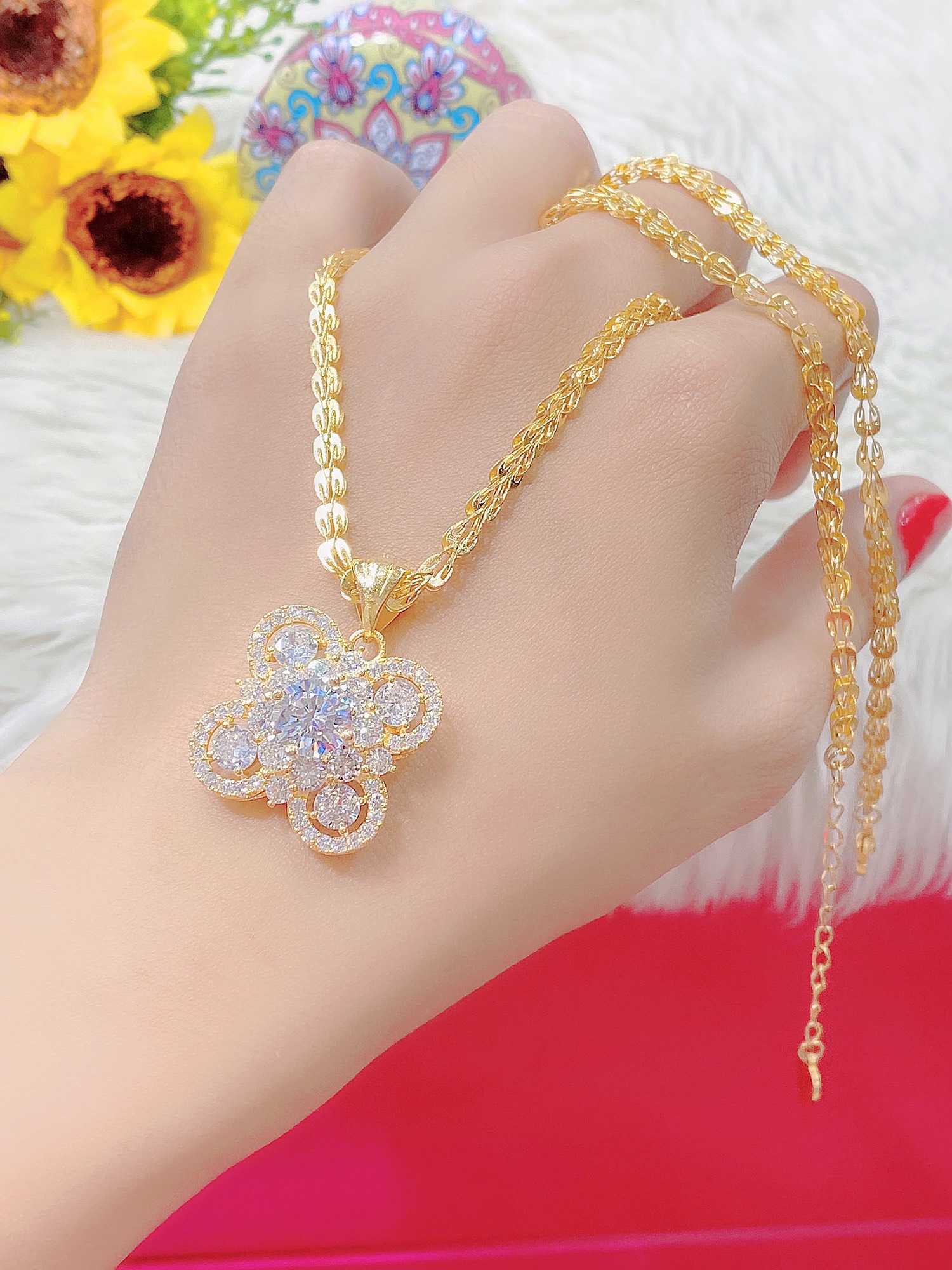Dây chuyền nữ mặt xoàn mạ 18k cao cấp H755