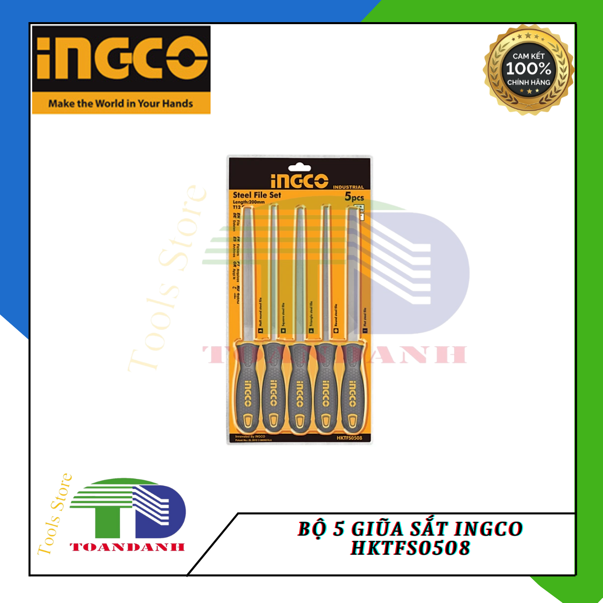 Bộ 5 giũa sắt Ingco HKTFS0508