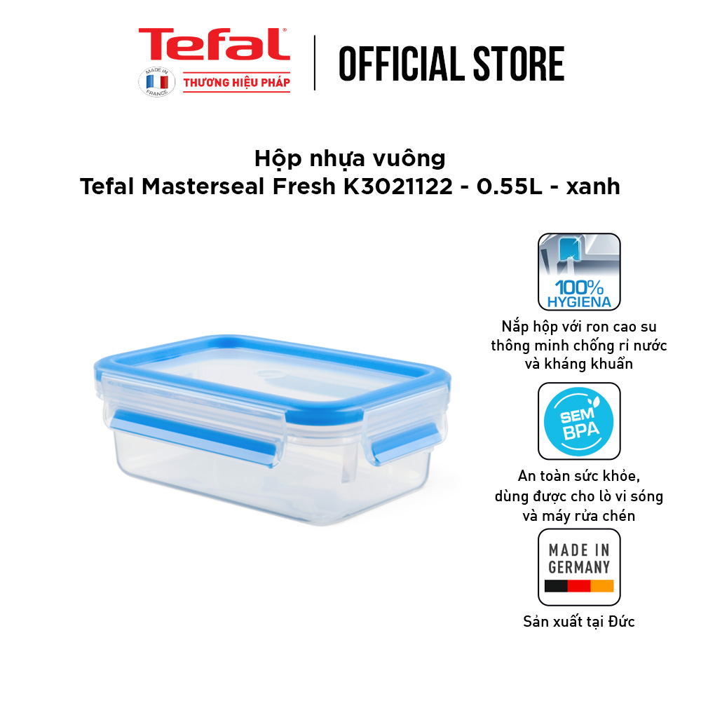 Hộp bảo quản thực phẩm nhựa Tefal Masterseal Fresh 550ml - Hàng chính hãng