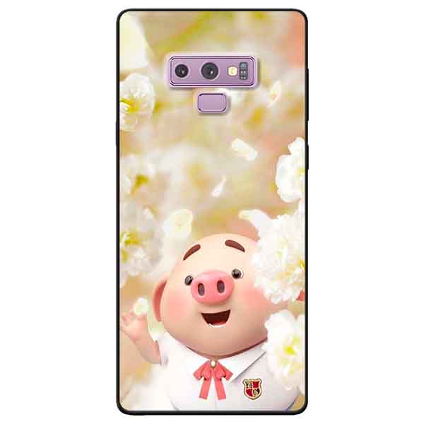 Ốp lưng in cho Samsung Note 9 Mẫu Heo Áo Trắng