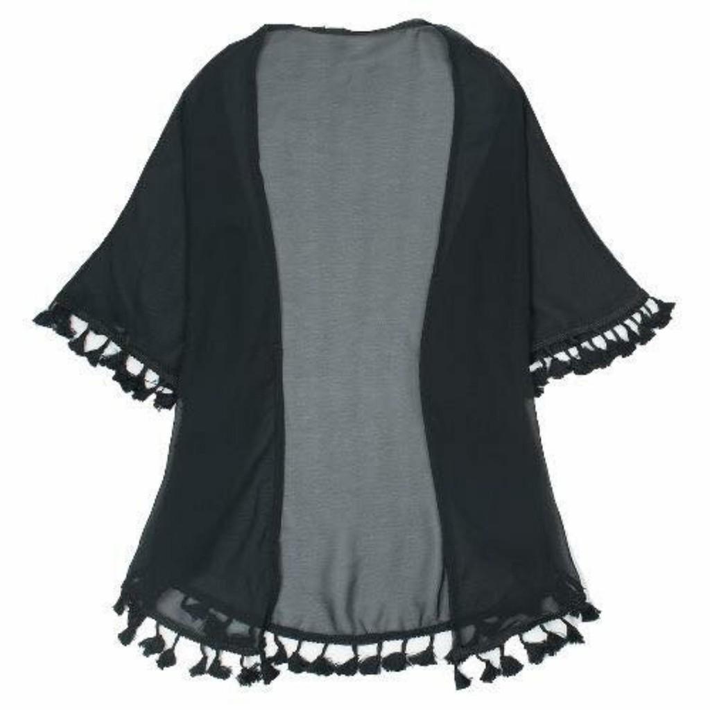 Aó khoác cardigan tua tay,lai