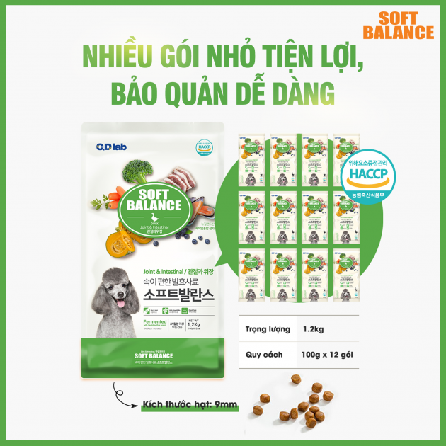 HẠT MỀM SOFT BALANCE TỐT CHO XƯƠNG KHỚP VÀ ĐƯỜNG RUỘT DÀNH CHO CHÓ MỌI LỨA TUỔI 1.2KG