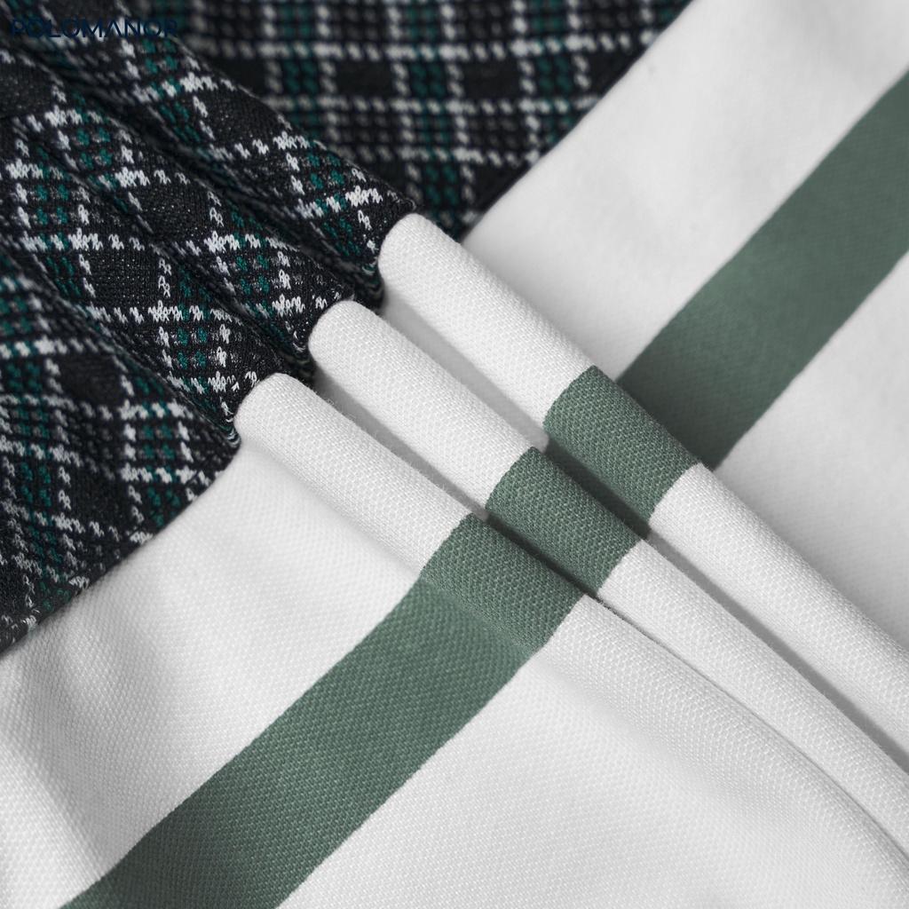 Áo Polo nam phối LUCAS vải cá sấu cotton CVC, nam tính, thanh lịch, sang trọng - POLOMANOR