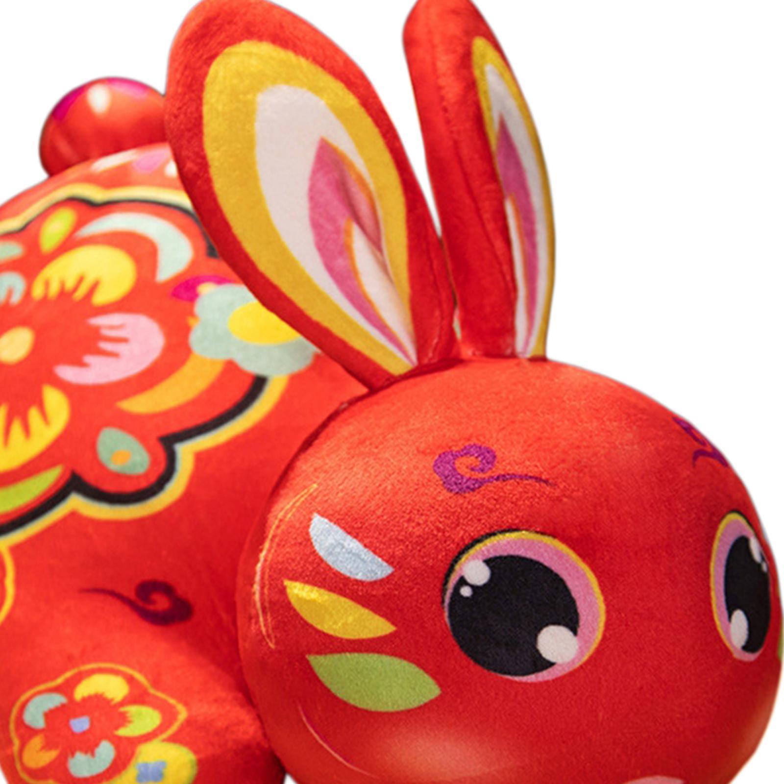 2pcs Rabbit Plush Toy Cartoon Ornament Animal Doll for New Year