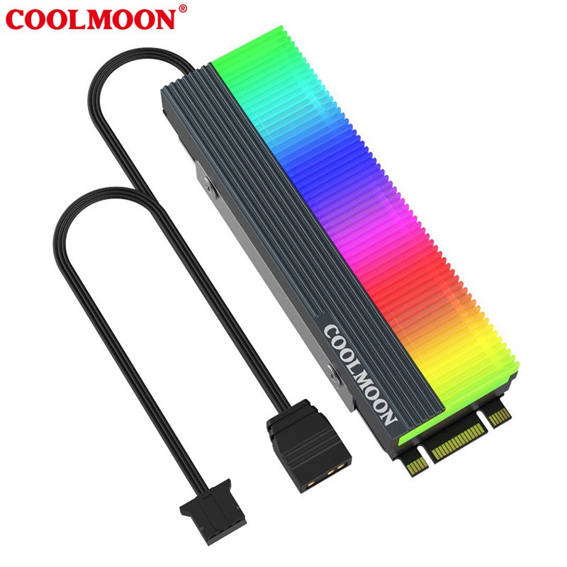 Tản Nhiệt  Led RGB Coolmoon CM-M73S cho ổ cứng SSD M2 2280 - hàngnhập khẩu