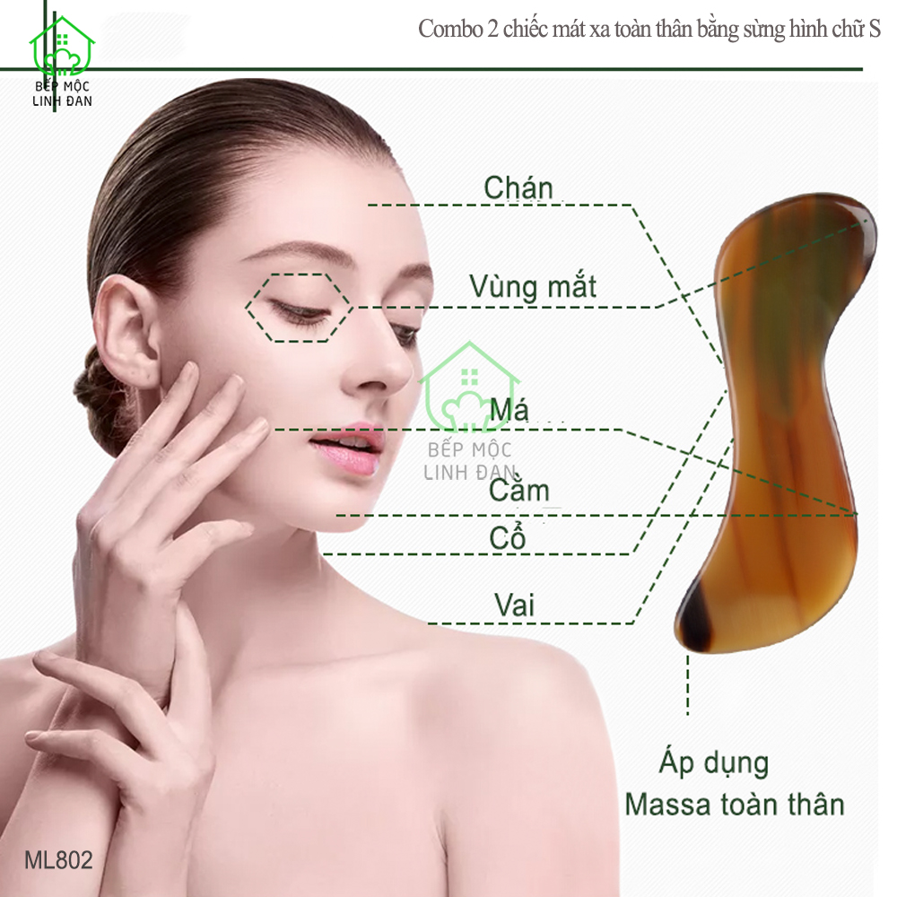 Combo 2 Chiếc Cạo Gió Masssage - Chăm sóc da toàn thân hình chữ S [ML802]