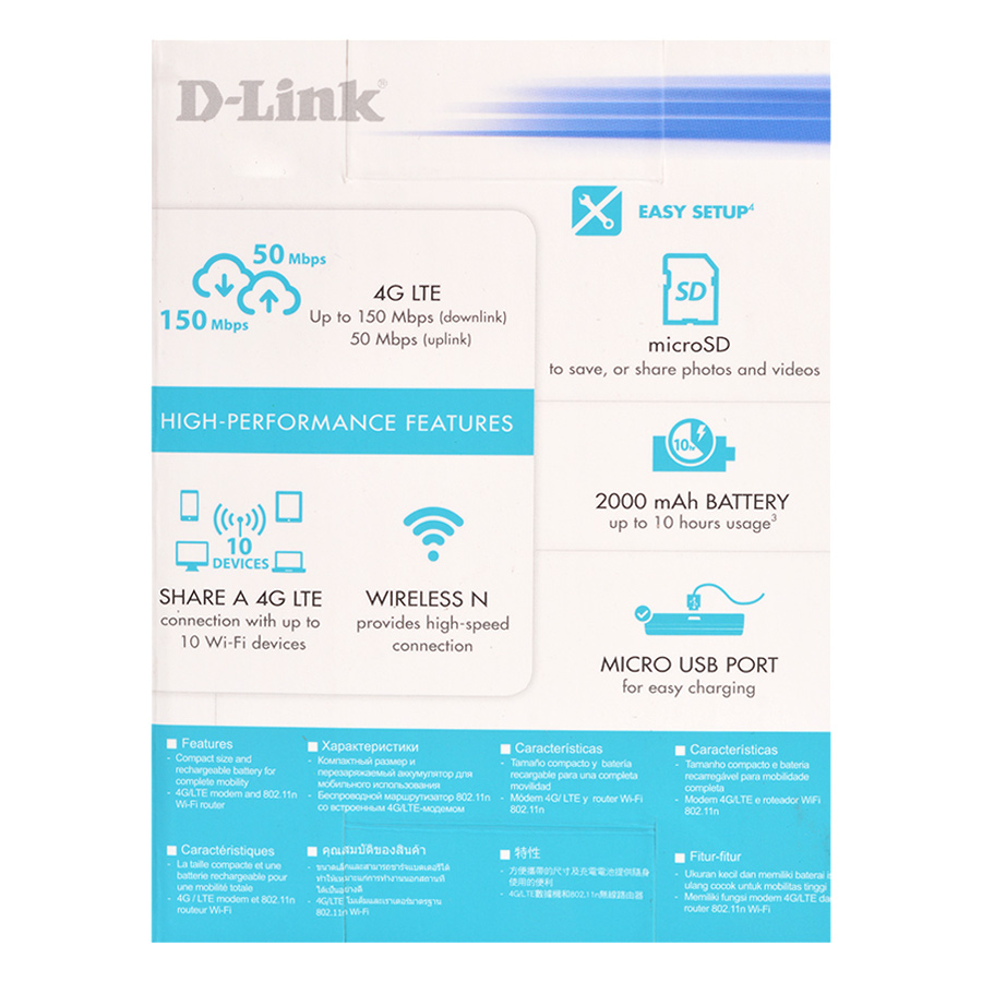 Bộ Phát Wifi Di Động 4G D-Link DWR-932C - Hàng Chính Hãng