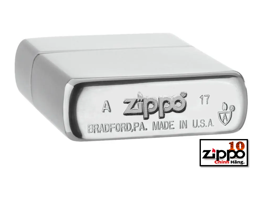 Bật lửa Zippo Armor 162  NHÁM TRẮNG VỎ DÀY-Brushed Chrome - Chính hãng 100%