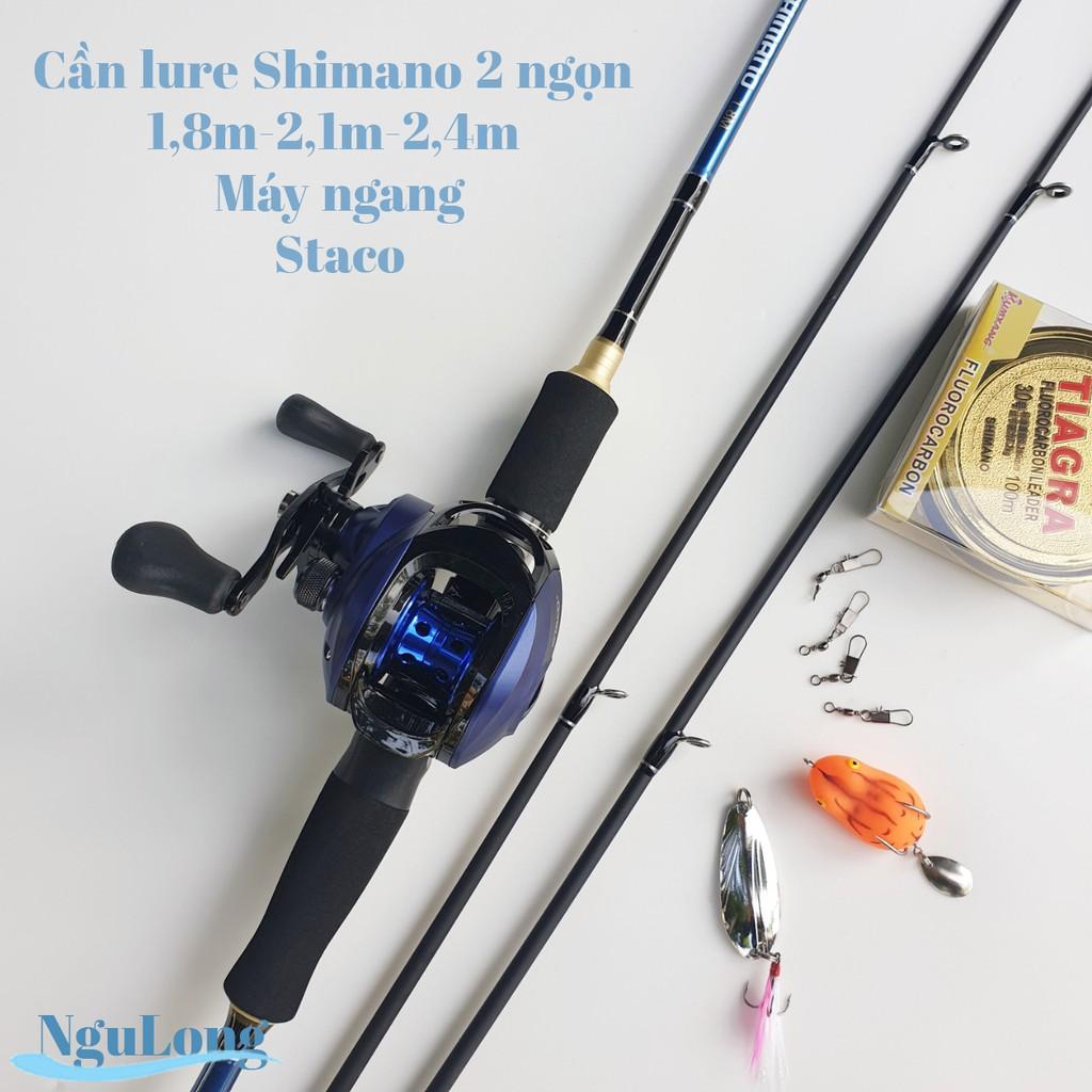 Bộ Cần Câu Lure Shimano 2 ngọn - Máy Ngang Staco kèm phụ kiện