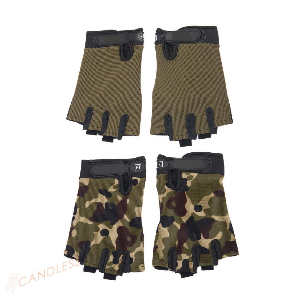 Găng tay thể thao nam hở ngón chống trượt màu Camo thời trang