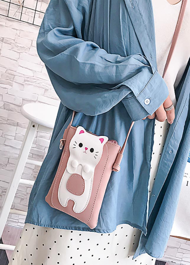 Túi đựng điện thoại - túi đeo chéo mini bag hình chú mèo đáng yêu