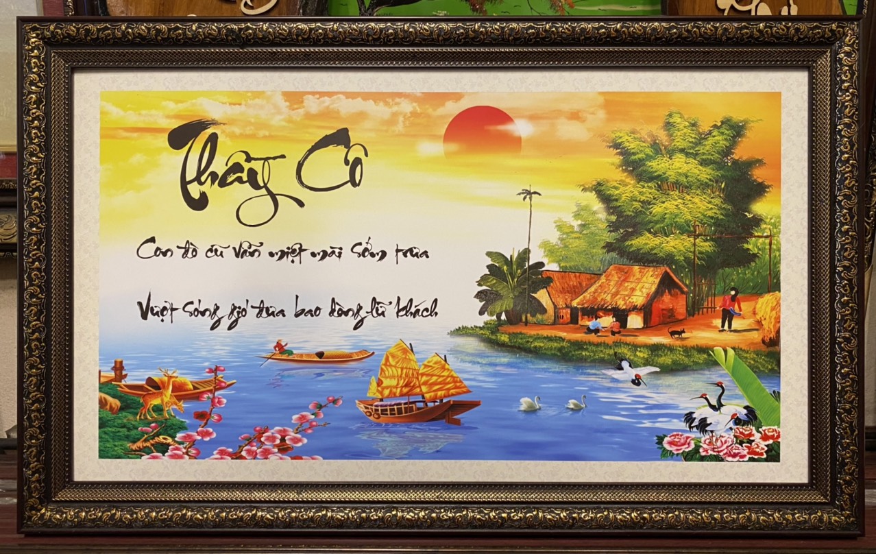 Tranh in dầu, thư pháp Thầy Cô - IN175