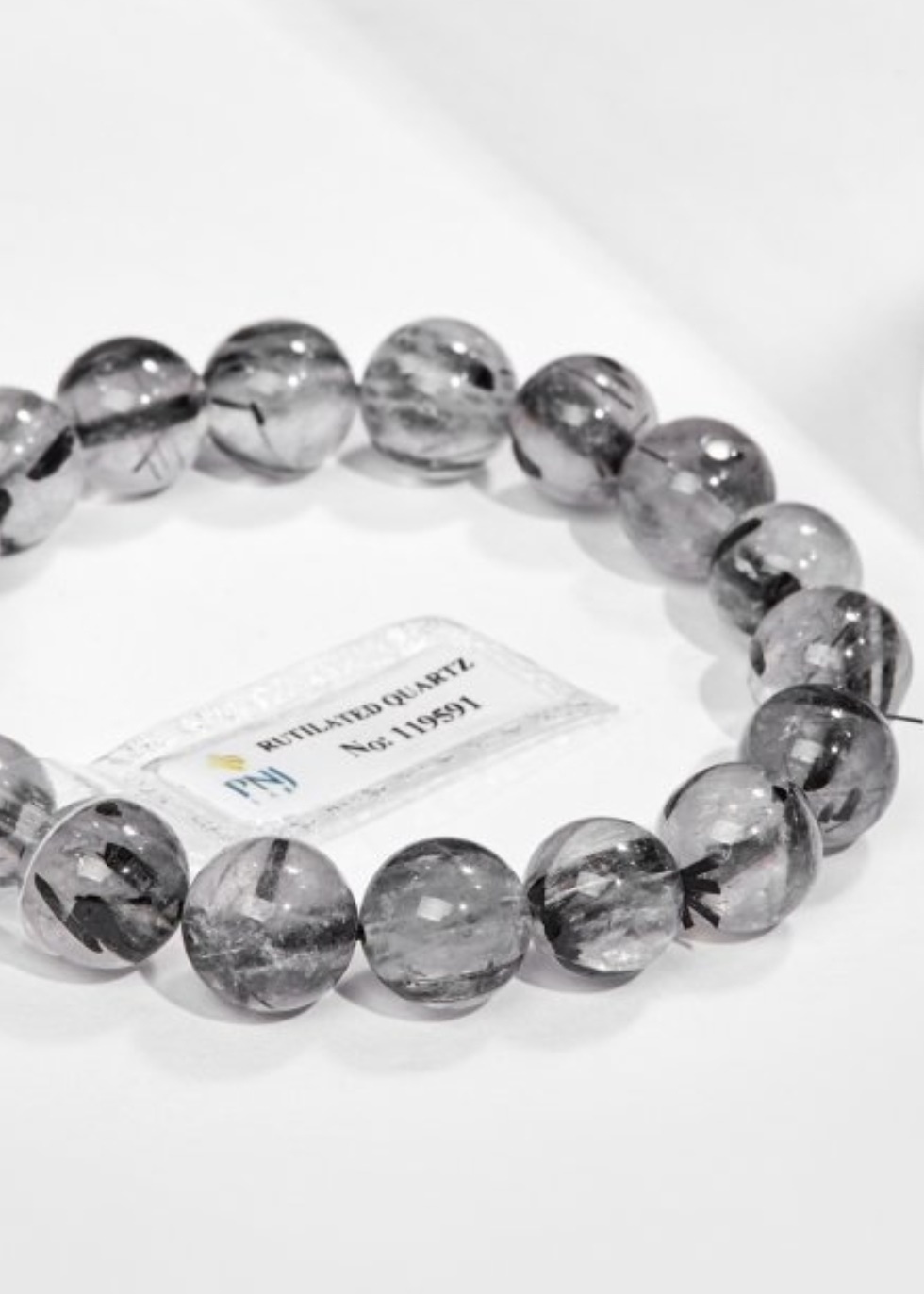Gembank Vòng Tay Thach Anh Tóc Đen 11MM Kèm Giấy Kiểm Định PNJ