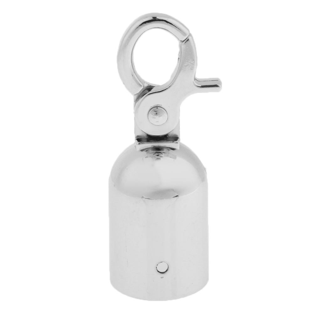 12Pcs Rope Barrier End Stopper Cord End Caps With Hook 2.5cm Silver