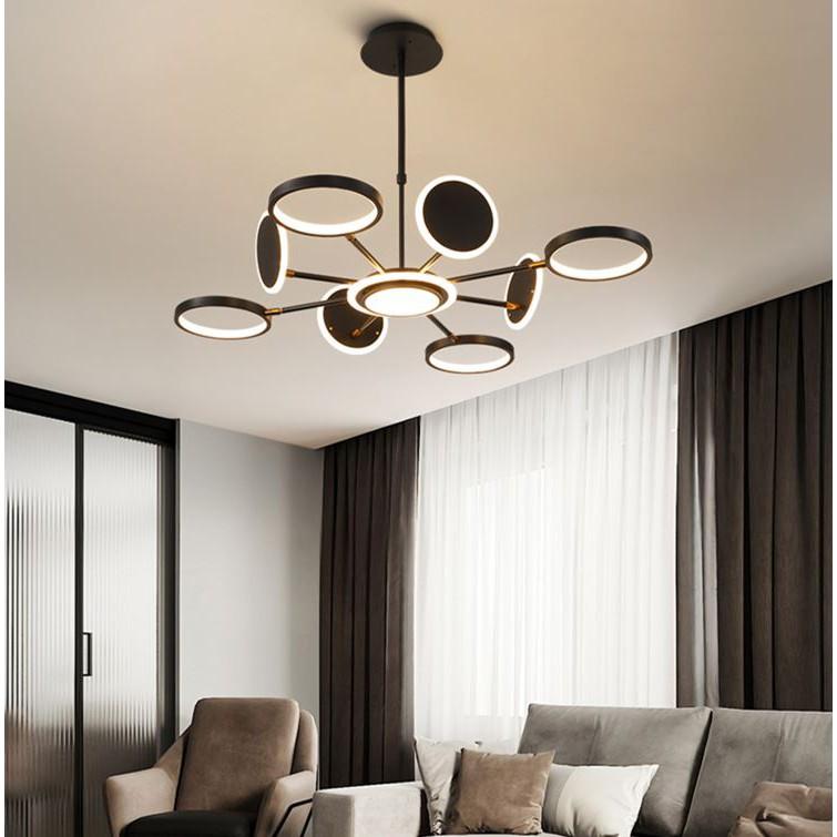 Đèn thả MORAT hiện đại với 3 chế độ ánh sáng trang trí nội thất sang trọng loại 8 bóng - kèm điều khiển từ xa - .