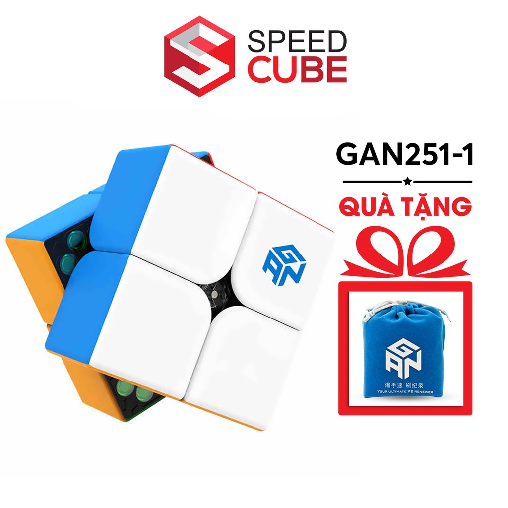 Đồ chơi ảo thuật: Rubik 2x2 Gan 251 M Viền Đen/Stickerless