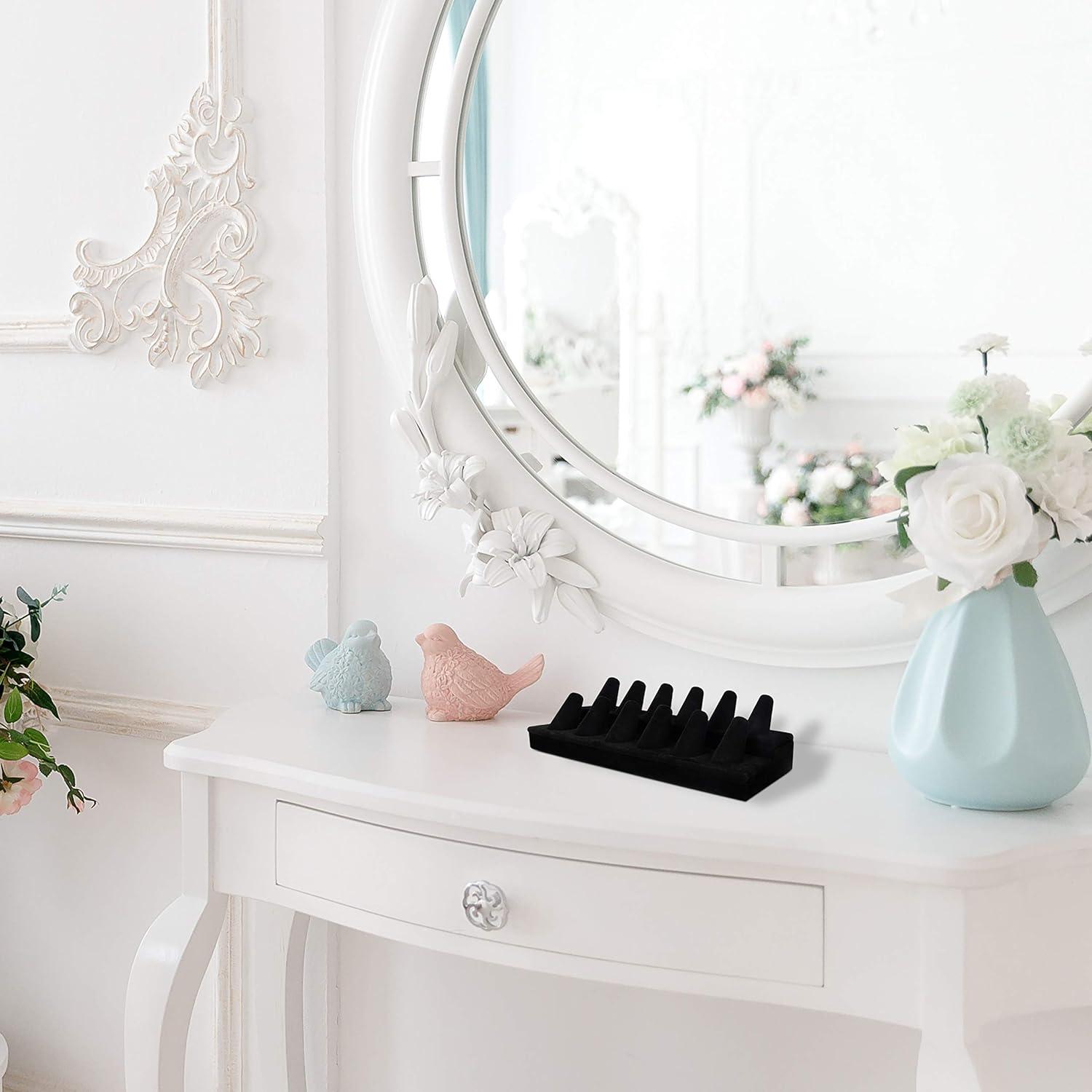 Cửa trang sức nhung màu đen - Trang sức 2 -level, 12 hình nón với cơ sở chắc chắn - Phòng trình bày cho phòng ngủ, cửa hàng và cửa sổ trang sức
