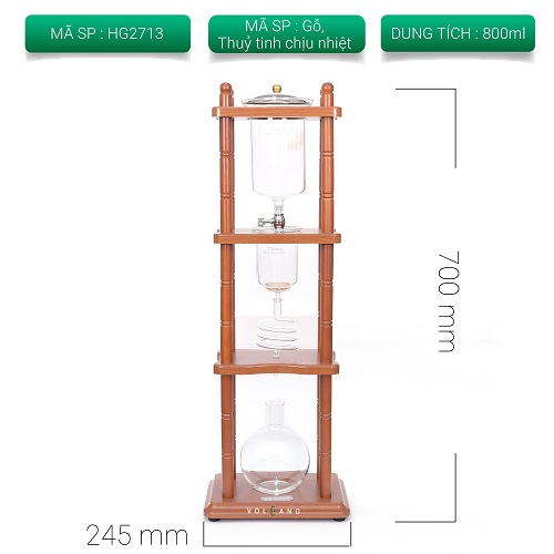 Bộ dụng cụ pha cà phê cold drip vuông Tamo