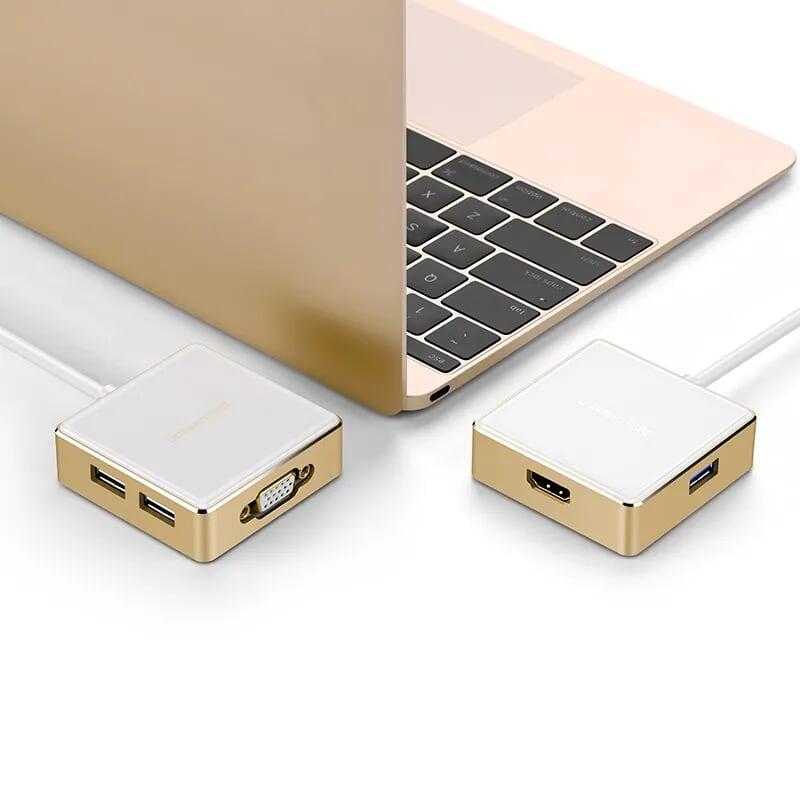 Ugreen UG30441US183TK Bộ chuyển đổi TYPE C sang 1 USB 3.0 + 2 USB 2.0 + HDMI + hỗ trợ nguồn TYPE C - HÀNG CHÍNH HÃNG