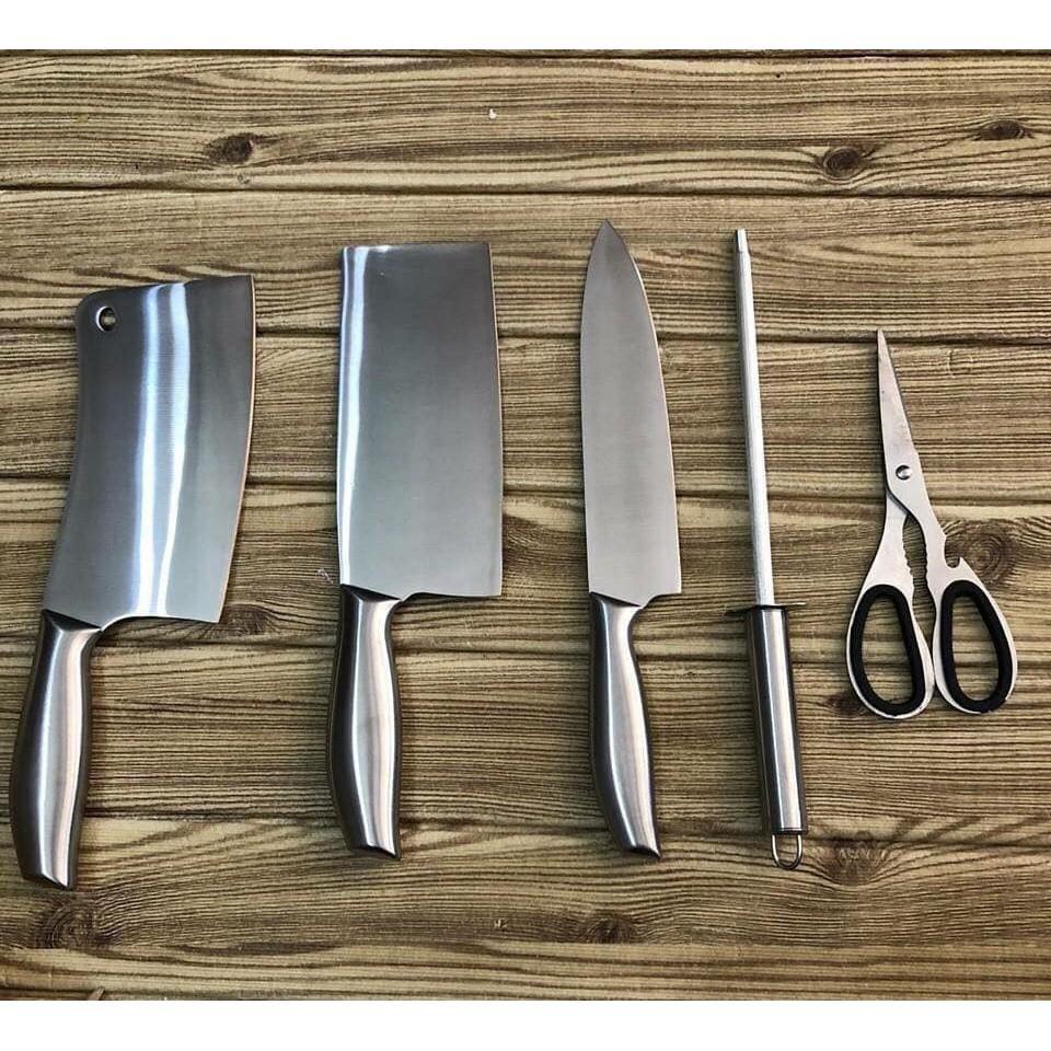 Bộ dao Inox Nhật 5 món có đế đen