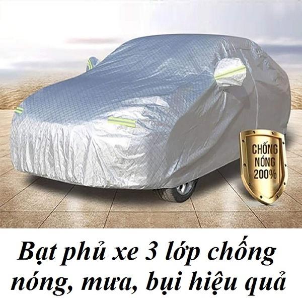 Bạt phủ xe ô tô cao cấp, cho xe ôtô 4 chỗ đến 5 chỗ, phản quang,chống nóng, chống nước, có khóa kéo cánh cửa