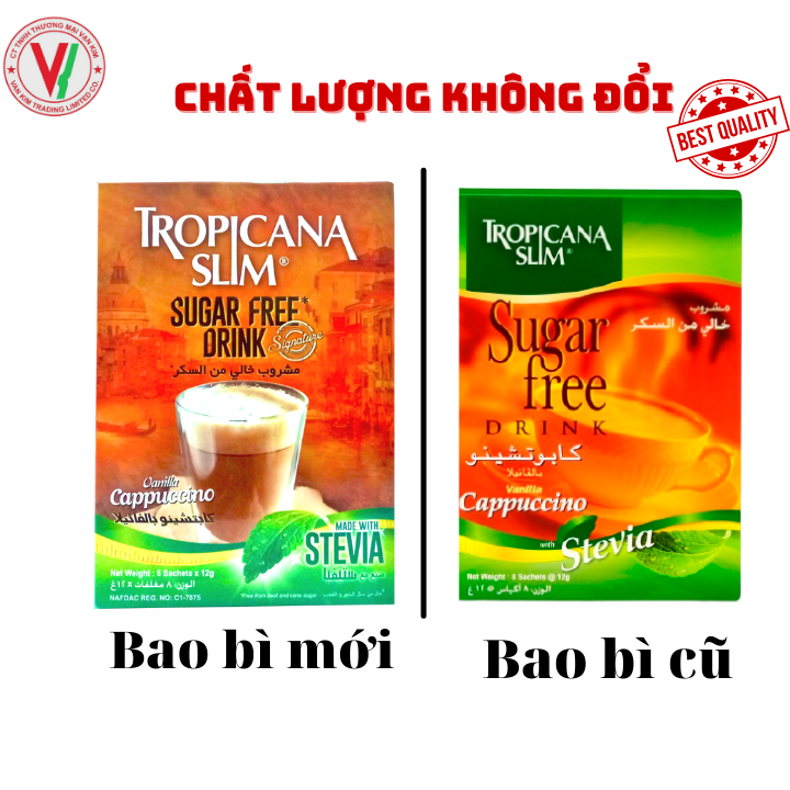 Combo 6 Hộp Cà Phê Ăn Kiêng Tropicana Slim Sugar Free Vanilla Cappucino