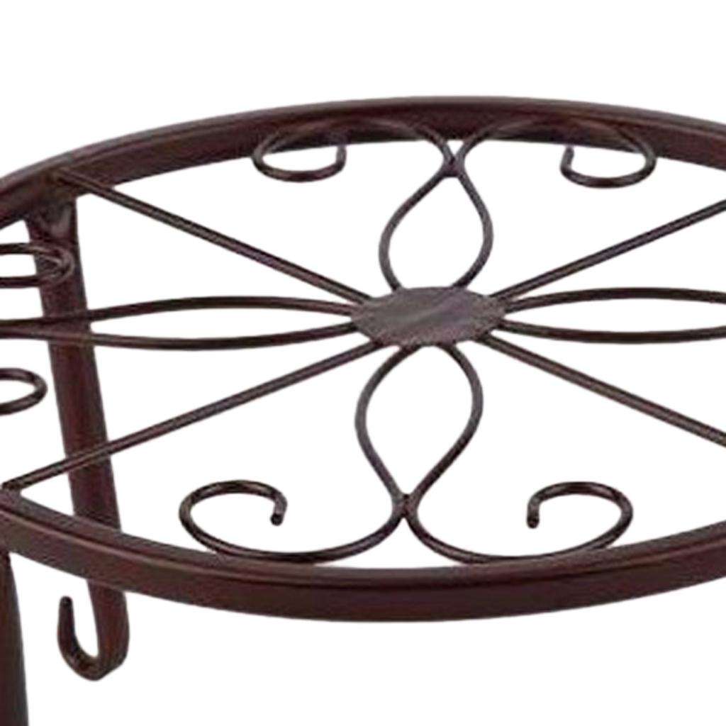2xMetal Plant Stand Flower Pot Holder Iron Type Pot Vase Holder Shelf Bronze