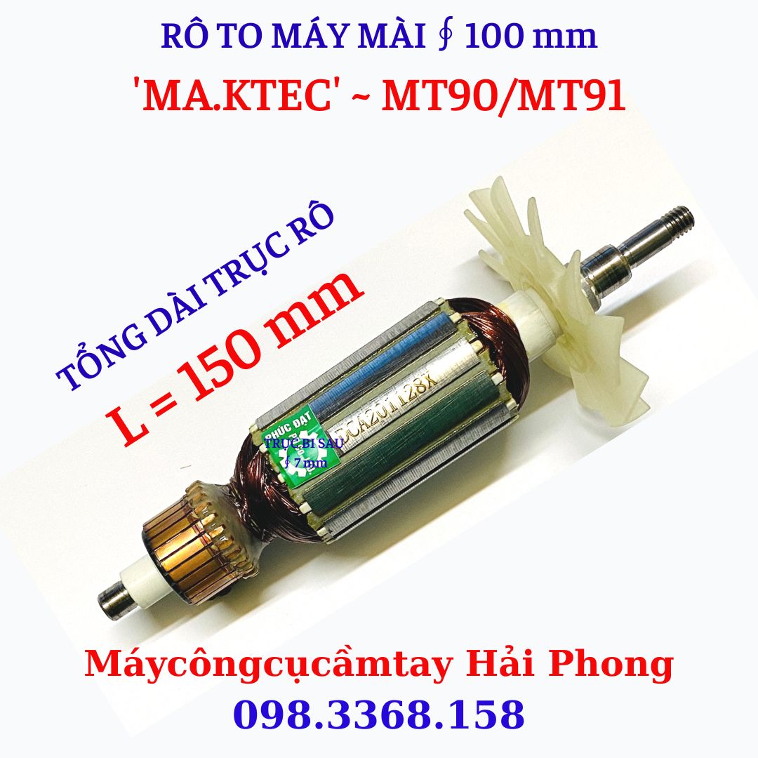 Rô to máy mài góc Mod. 'MT90' / 'MT91' dùng cho 'MAK.TEC' F100 mm ( 220V - 540W )