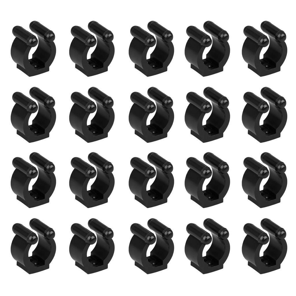 20x Pool  Fishing Rod Clips Clamps Storage Rack Billiards  Holder 17mm